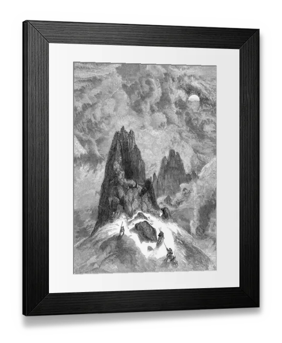 Framed Print : Mountaineer on Mont Blanc just in front of the summit