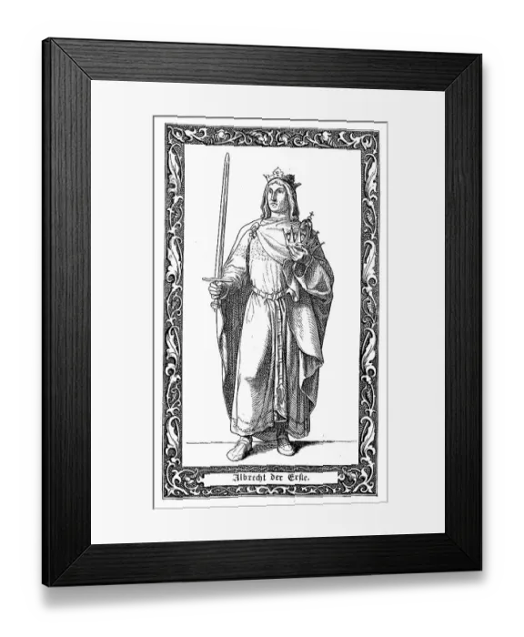 Framed Print : Albrecht I. 1255-1308, from 1298 Roman-German King from the House of Habsburg
