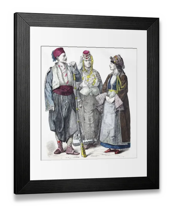 Framed Print : Folk traditional costume, clothing Framed Print : Folk traditional costume, clothing