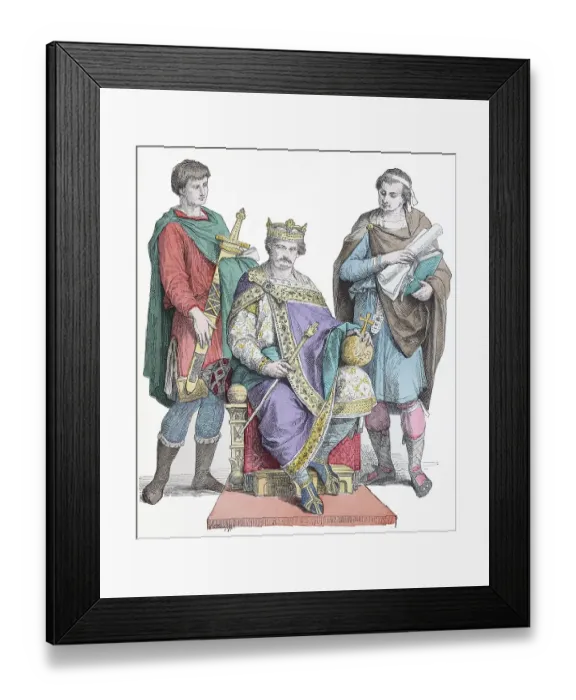 Framed Print : Folk traditional costume, clothing