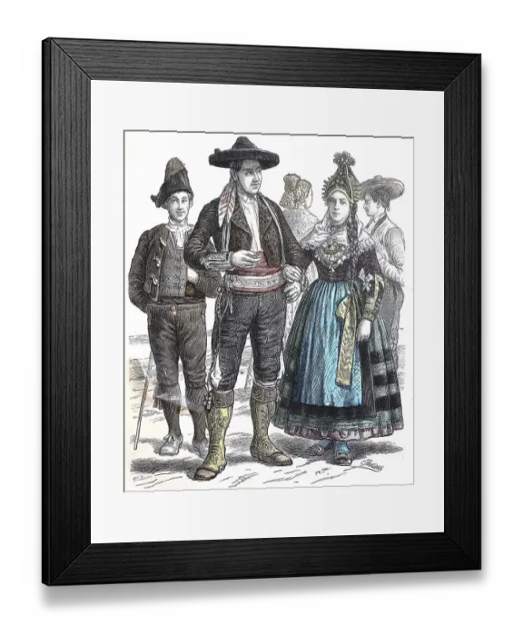 Framed Print : Folk traditional costume, Clothing Framed Print : Folk traditional costume, Clothing