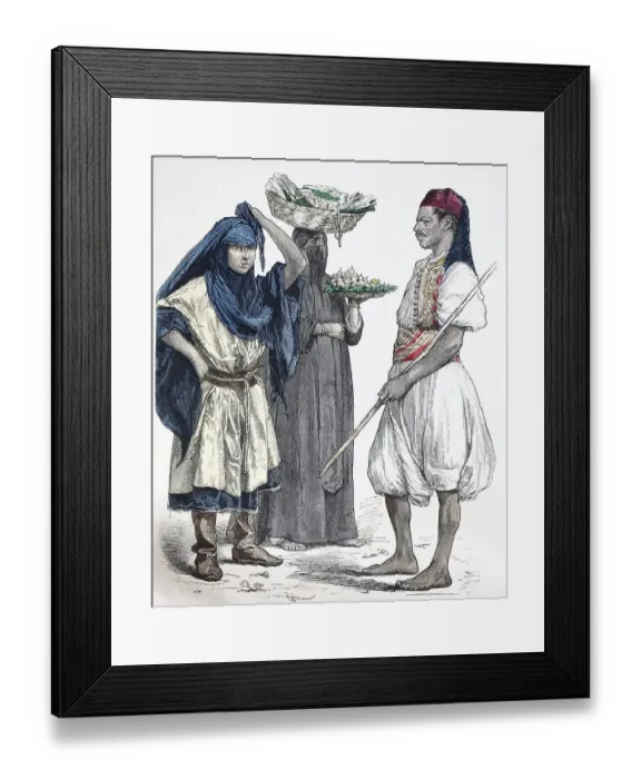 Framed Print : Folk traditional costume, Clothing