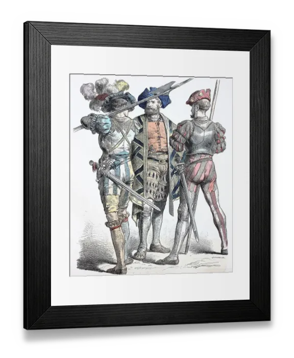 Framed Print : Folk traditional costume, clothing