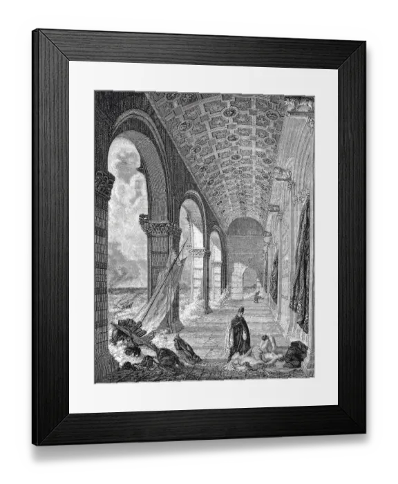 Framed Print : Seine floods at the Louvre in Paris Framed Print : Seine floods at the Louvre in Paris