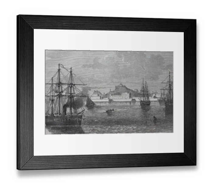 Framed Print : The German tank frigate, in 1870 Friedrich Karl in the harbour of Cartagena
