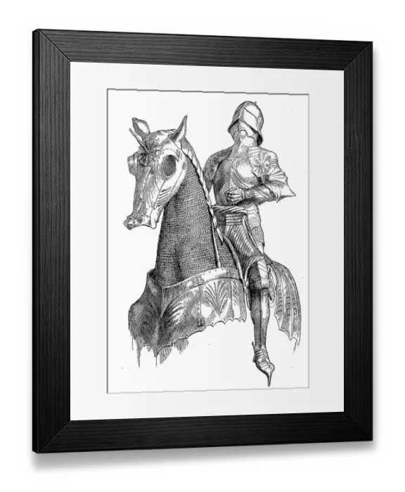 Framed Print : German armour, knight on horseback Framed Print : German armour, knight on horseback