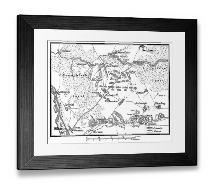 Framed Print : Plan of the Battle of Zorndorf Framed Print : Plan of the Battle of Zorndorf