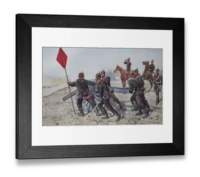 Framed Print : Saxony, Saxon Army, Field Artillery Fires on Charging Cavalry Framed Print : Saxony, Saxon Army, Field Artillery Fires on Charging Cavalry