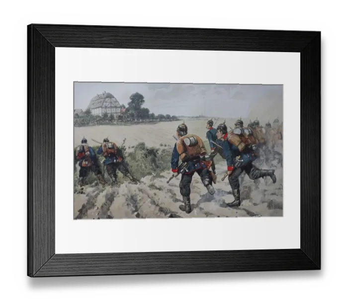 Framed Print : Saxony, Saxon Army, Infantry advancing by leaps and bounds Framed Print : Saxony, Saxon Army, Infantry advancing by leaps and bounds