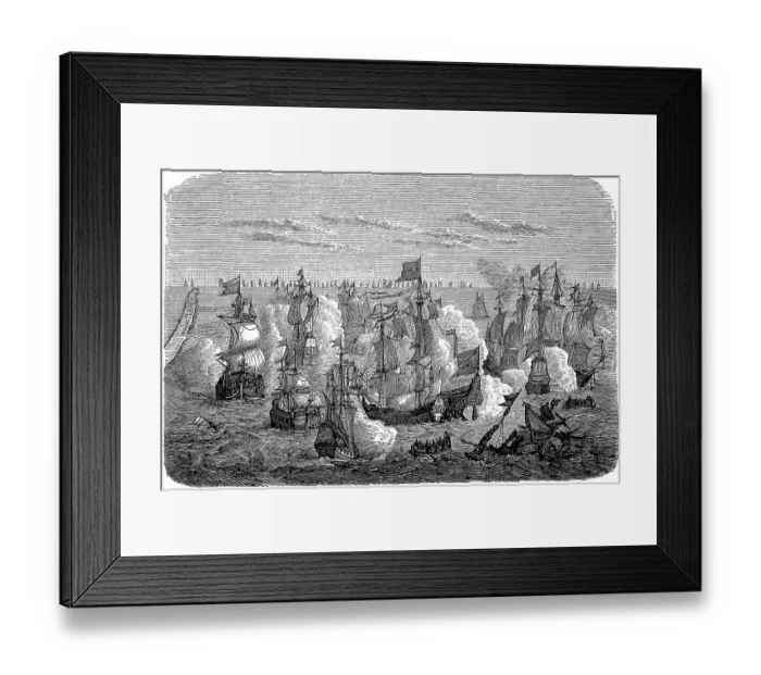 Framed Print : Battle of the Luebeck-Danish fleet against the Swedes between Oeland and Gotland