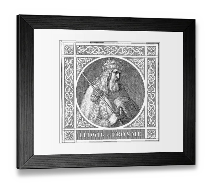 Framed Print : Louis I Louis the Pious (August 778) (20 June 840) was King of the Frankish Empire and Emperor (813-840)