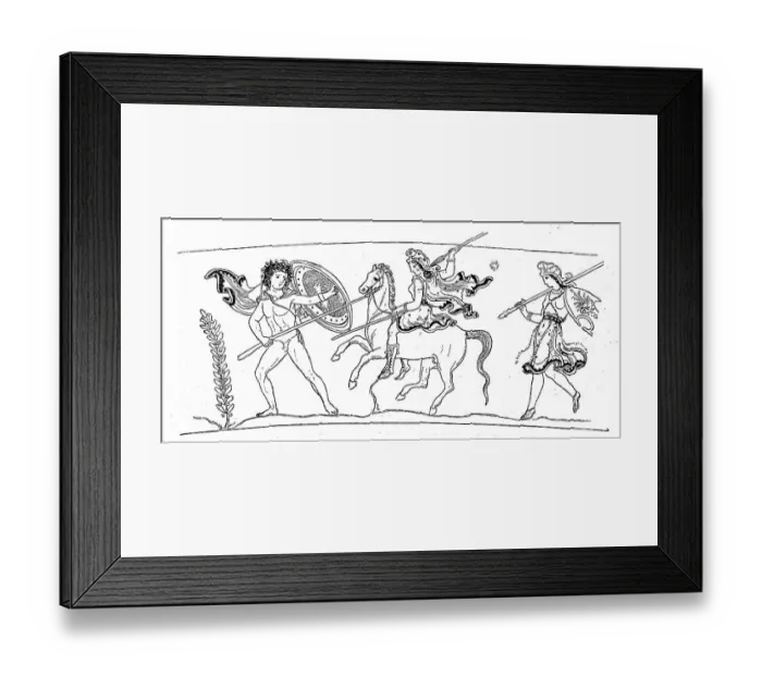 Framed Print : Amazons in the attack, Asia Minor