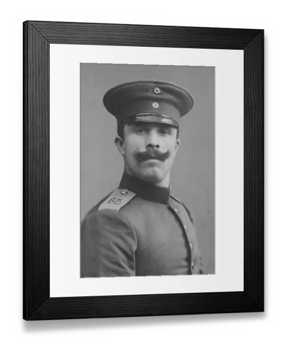 Framed Print : Man in uniform and cap, moustache Framed Print : Man in uniform and cap, moustache
