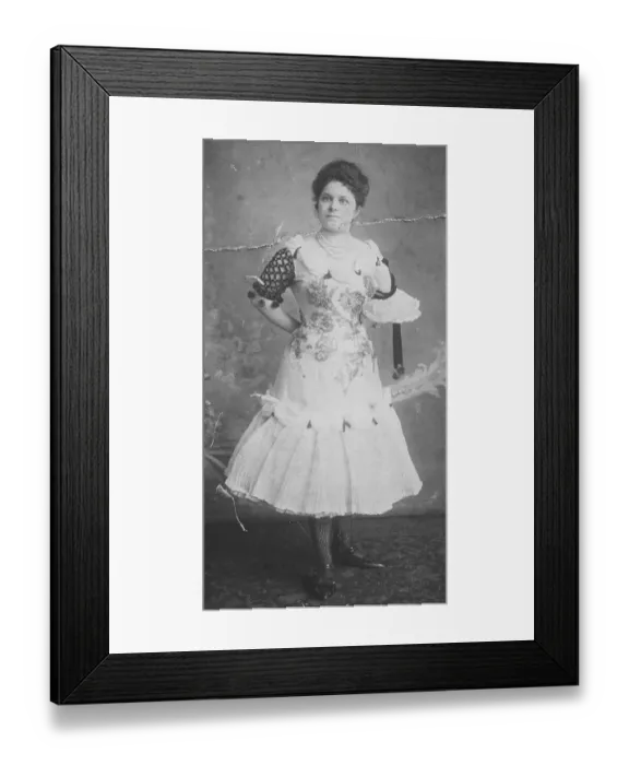 Framed Print : Elegant woman in a dress, 1880 Framed Print : Elegant woman in a dress, 1880