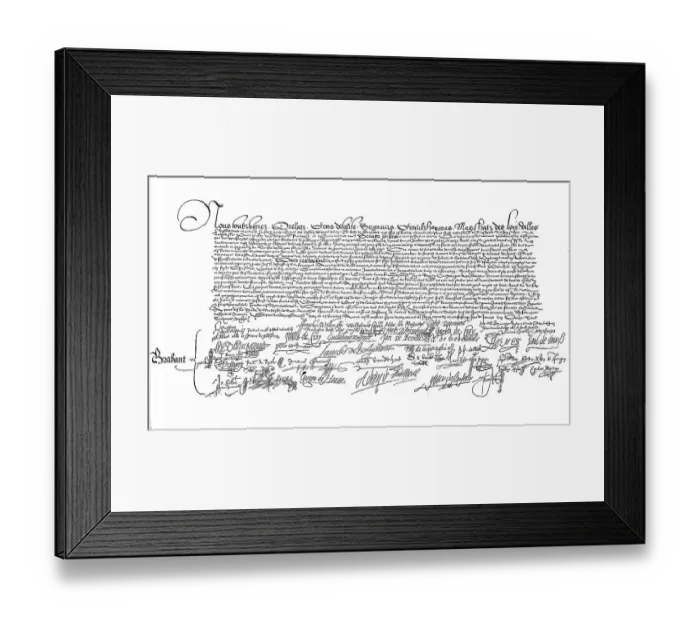 Framed Print : Original document of the Union of Brussels Framed Print : Original document of the Union of Brussels