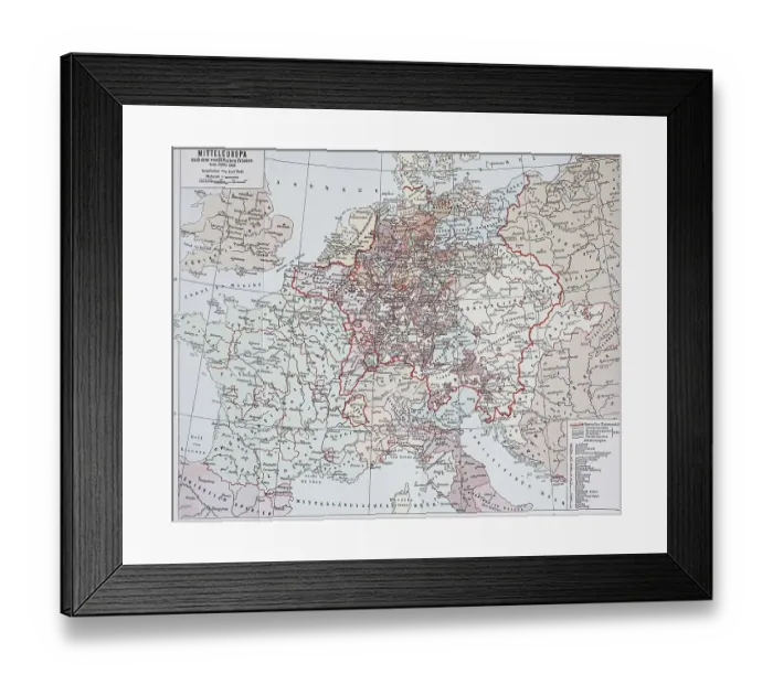 Framed Print : Map of Central Europe after the Peace of Westphalia of 1648 Framed Print : Map of Central Europe after the Peace of Westphalia of 1648