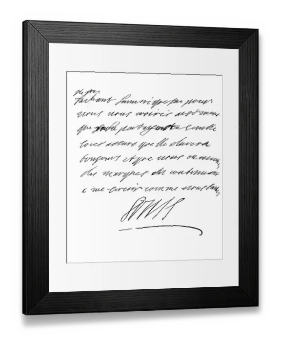 Framed Print : Letter from King Louis XIV to Marshal Turenne