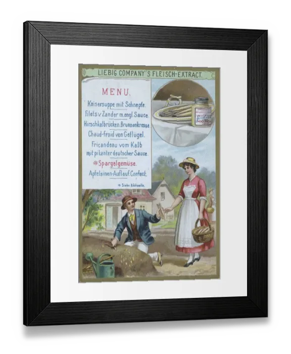 Framed Print : Picture series Menu, with asparagus Framed Print : Picture series Menu, with asparagus