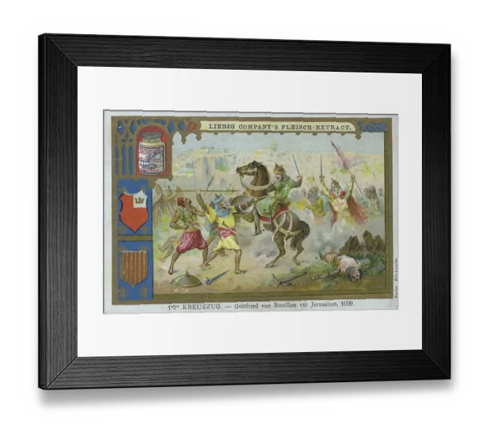 Framed Print : Picture series First Crusade, Godfrey of Bouillon in front of Jerusalem