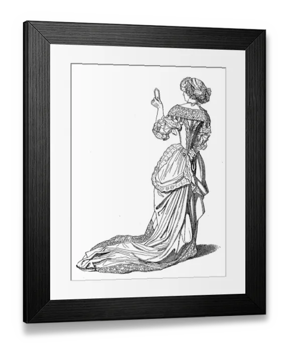 Framed Print : French Lady in 1675, History of Fashion