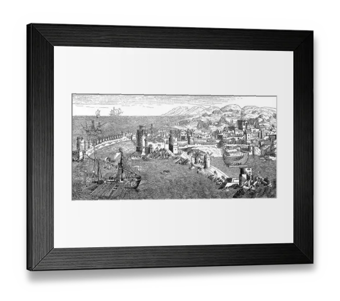 Framed Print : View of Rhodes towards the end of the 15th century Framed Print : View of Rhodes towards the end of the 15th century