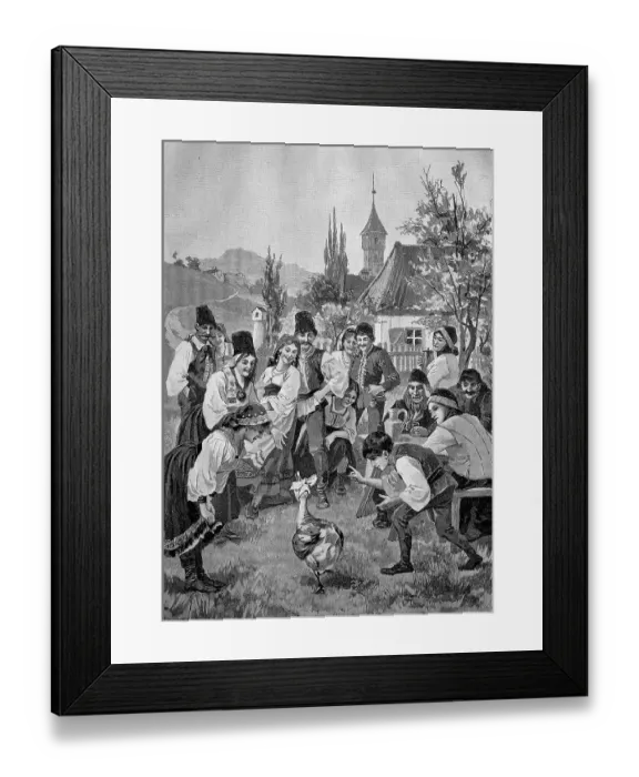 Framed Print : The Goose Oracle of the German People in Transylvania in 1870