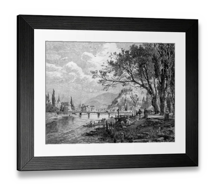 Framed Print : View of Graz and the Burgberg of Graz