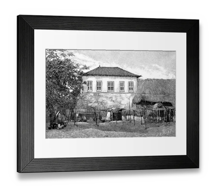 Framed Print : Porto-Novo, Ajashe, 1867, capital of Benin