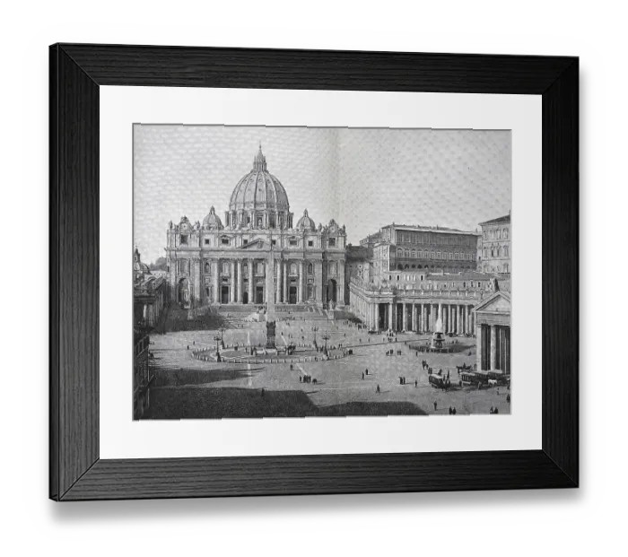 Framed Print : St. Peter's Basilica and the Vatican in Rome