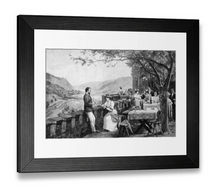 Framed Print : On the terrace of the Ebernburg