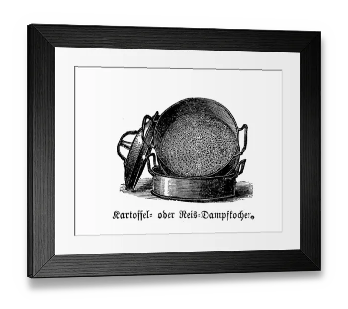 Framed Print : Potato steam cooker or rice steam cooker