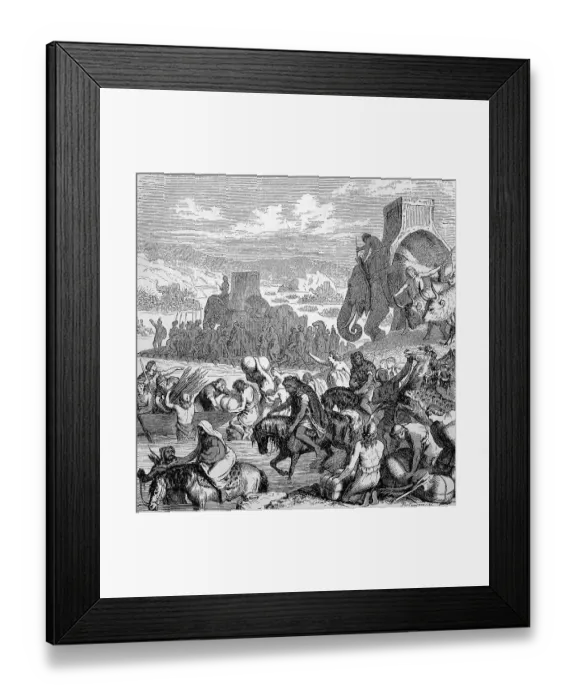 Framed Print : Hannibal's crossing of the Rhone in 218 BC was one of the most important events of the Second Punic War Framed Print : Hannibal's crossing of the Rhone in 218 BC was one of the most important events of the Second Punic War