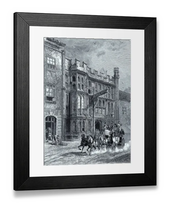 Framed Print : The George Hotel and Pilgrims Inn is an inn in Glastonbury built around 1470 Framed Print : The George Hotel and Pilgrims Inn is an inn in Glastonbury built around 1470