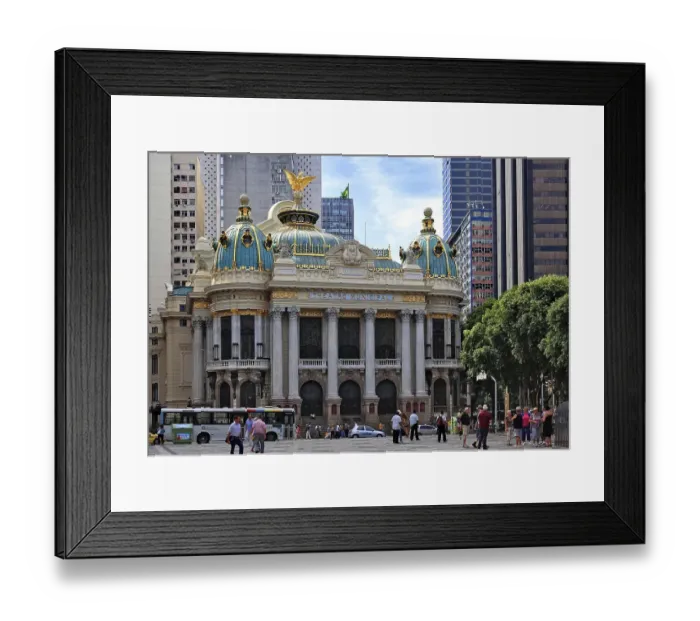 Framed Print : The Theatro Municipal, Cinelandia Square