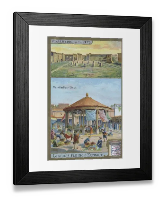 Framed Print : Picture series Pompeii once and in 1900 Framed Print : Picture series Pompeii once and in 1900