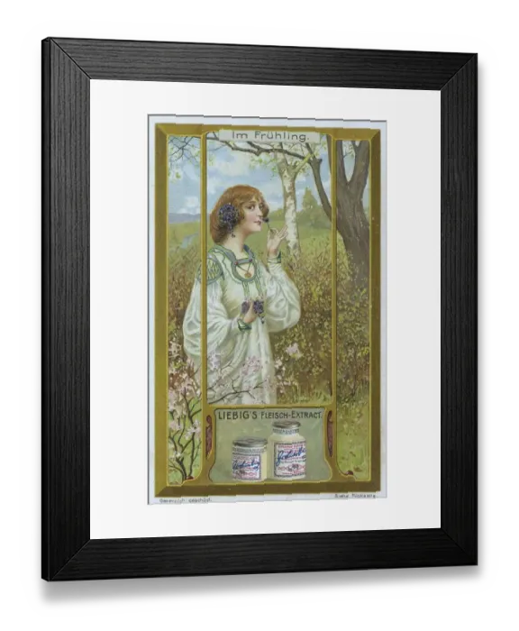 Framed Print : Picture series In Spring, Young Woman with Flowers Framed Print : Picture series In Spring, Young Woman with Flowers