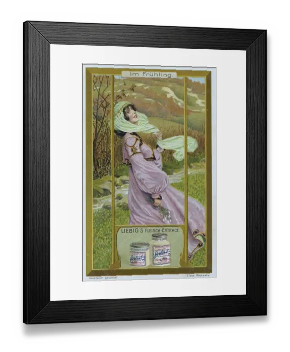 Framed Print : Picture series In Spring, Young Woman with Flowers Framed Print : Picture series In Spring, Young Woman with Flowers