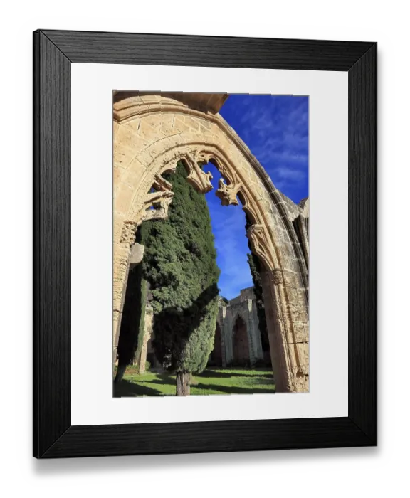 Framed Print : Bellapais Abbey, Beylerbeyi, parts of a Gothic monastery ruin