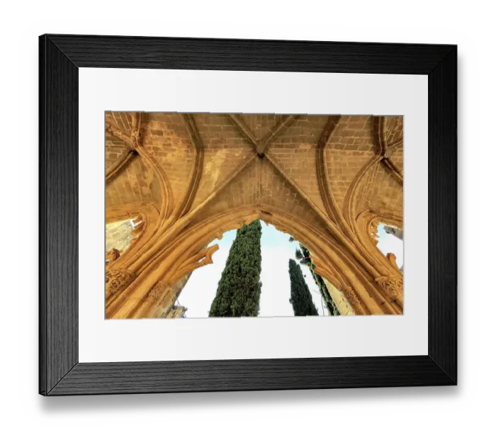 Framed Print : Bellapais Abbey, Beylerbeyi, parts of a Gothic monastery ruin