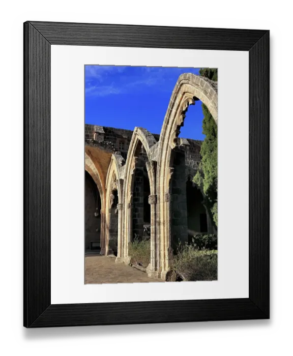 Framed Print : Bellapais Abbey, Beylerbeyi, parts of a Gothic monastery ruin Framed Print : Bellapais Abbey, Beylerbeyi, parts of a Gothic monastery ruin