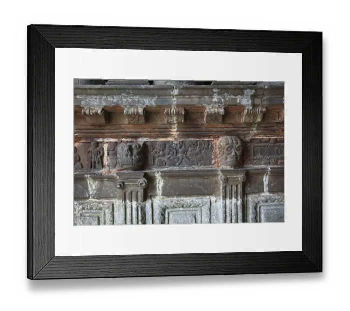 Framed Print : Parish of Guimiliau, details on the portal of the church