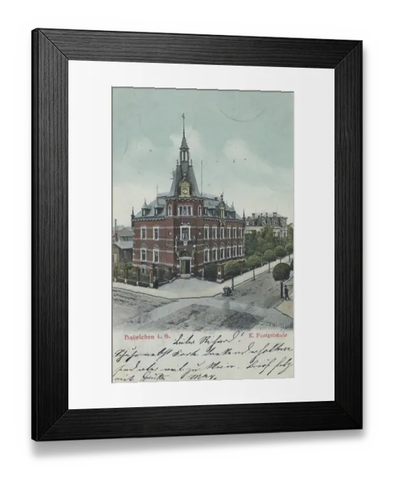 Framed Print : Hainichen in Saxony, post office building Framed Print : Hainichen in Saxony, post office building