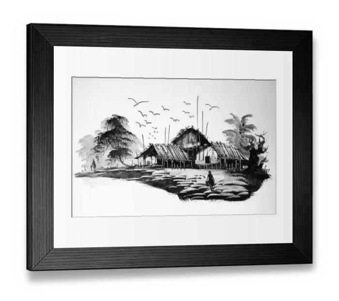 Framed Print : Fish in a fishing village, Fishing boat