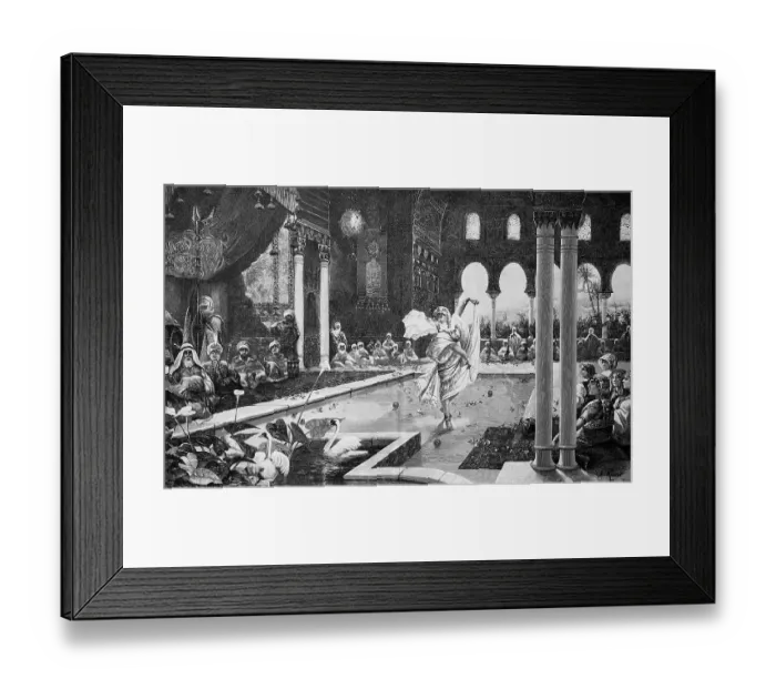 Framed Print : Drangentanz, belly dance in a Turkish harem
