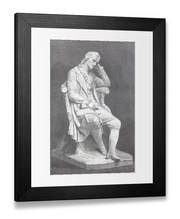 Framed Print : Marble statue of Johann Christoph Friedrich von Schiller