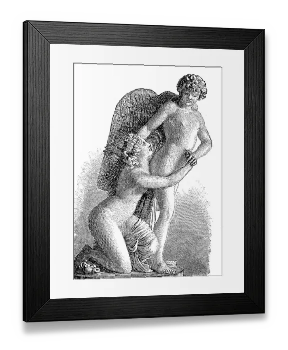 Framed Print : Cupid and Psyche is a very common subject in the visual arts of antiquity and modern times Framed Print : Cupid and Psyche is a very common subject in the visual arts of antiquity and modern times