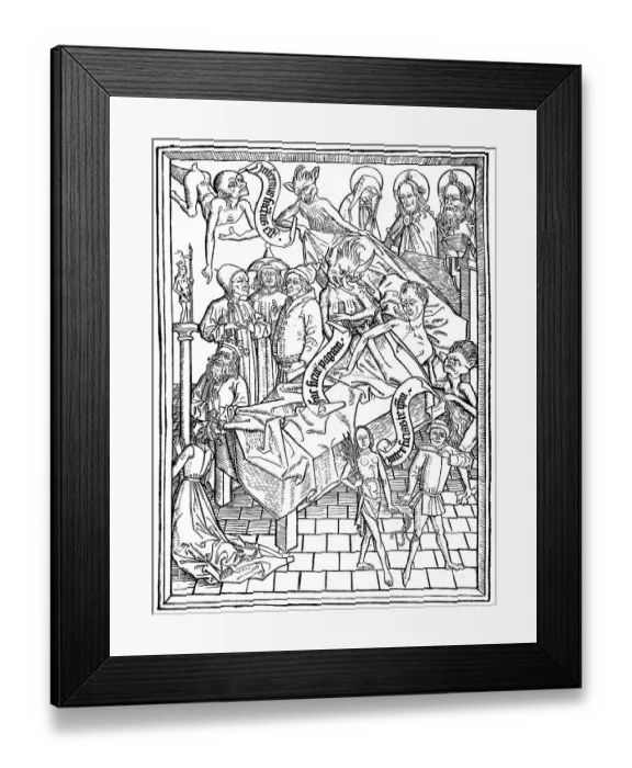 Framed Print : Facsimile of the third and fourth pages of the first printed Latin edition of the Bible of the Poor Framed Print : Facsimile of the third and fourth pages of the first printed Latin edition of the Bible of the Poor
