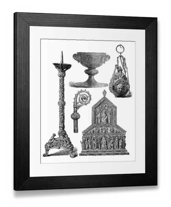 Framed Print : Liturgical utensils of the Middle Ages Framed Print : Liturgical utensils of the Middle Ages