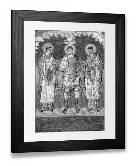 Framed Print : Frankish Prince, miniature in a canon of the Mass from the second half of the ninth century from the old treasury of