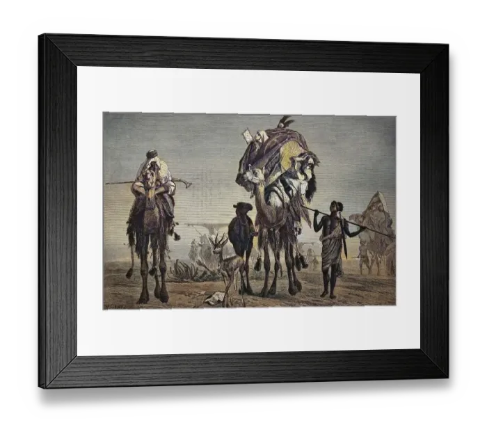 Framed Print : The Wandering Harem of a Bedouin in the Desert Framed Print : The Wandering Harem of a Bedouin in the Desert